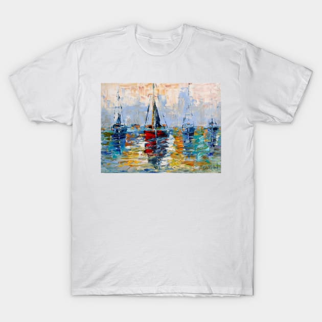 Harbor Boats T-Shirt by Karensfineart